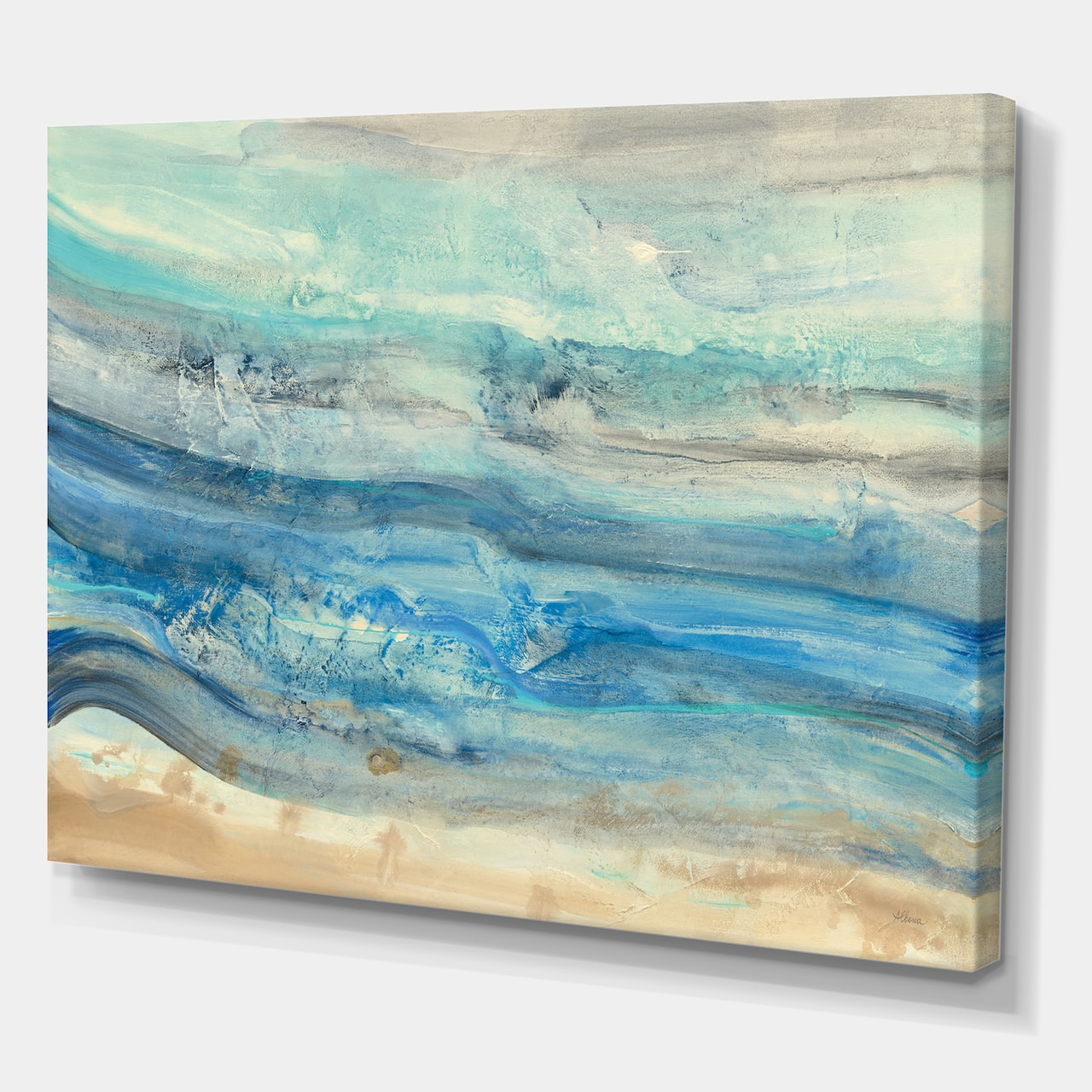 Designart - Ocean Mineral Waves - Nautical & Coastal Canvas Art